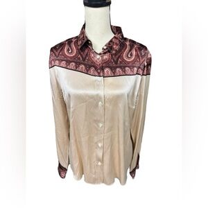 Etro Made in Italy 100% Silk Paisley Western Blouse Size 48 (L)